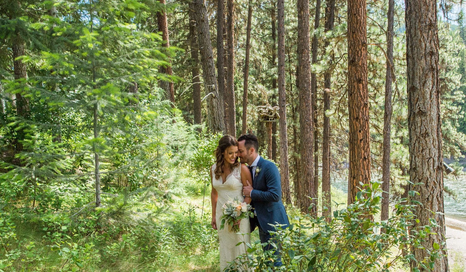 Camp Jonawana Missoula, MT Wedding Flowers. Montana Eucalyptus, Tarkio RIver Lodge