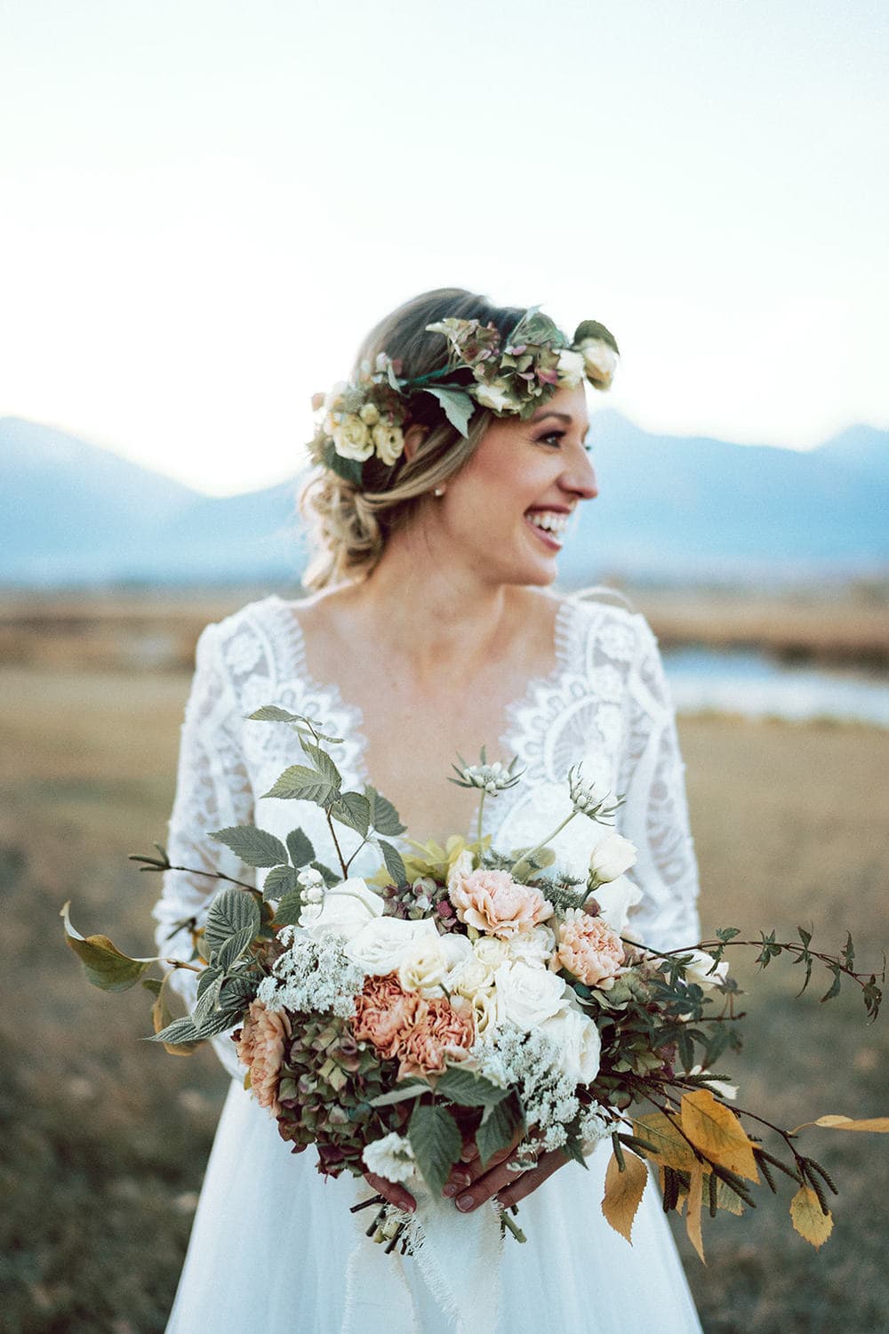 Fall Wedding Flowers in Grassland in Montana