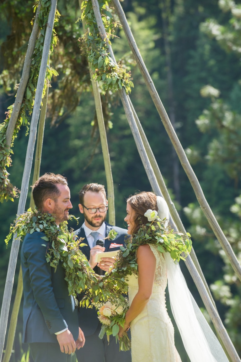 Wedding Arbor using Greenery in Missoula, MT