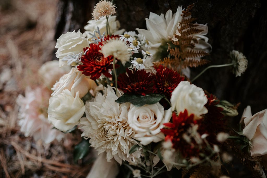 floral consultation detailed shot of bridal bouquet