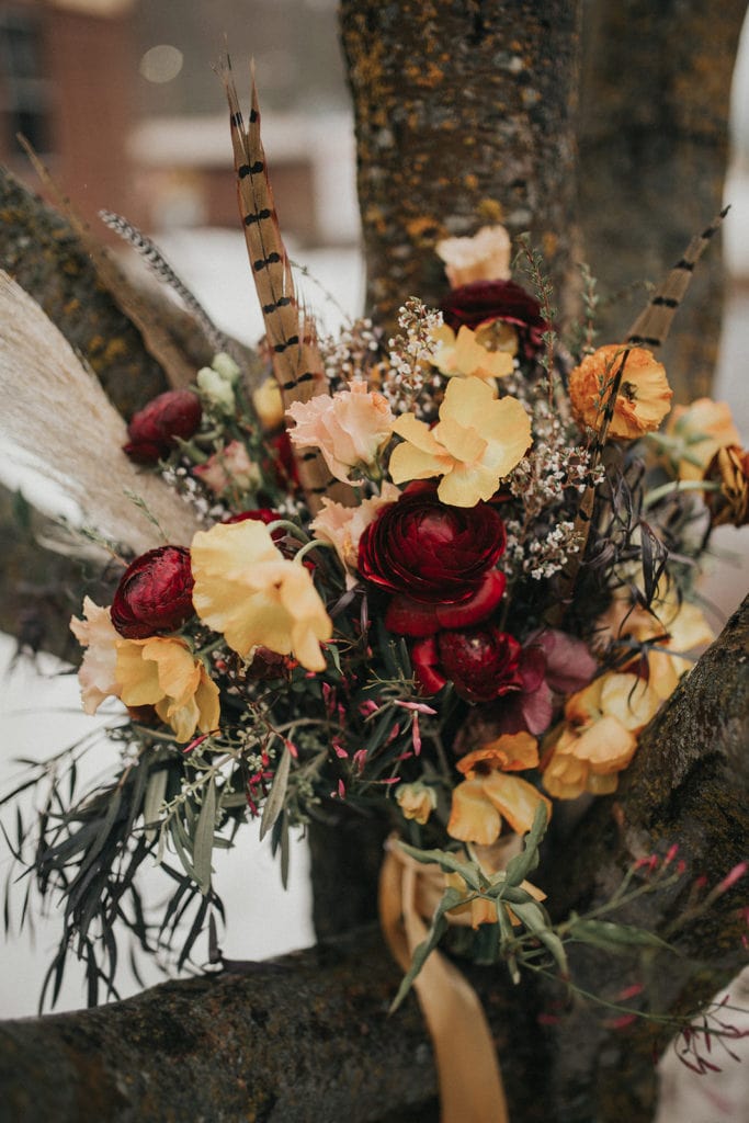 Moody bouquet designed by Montana florist