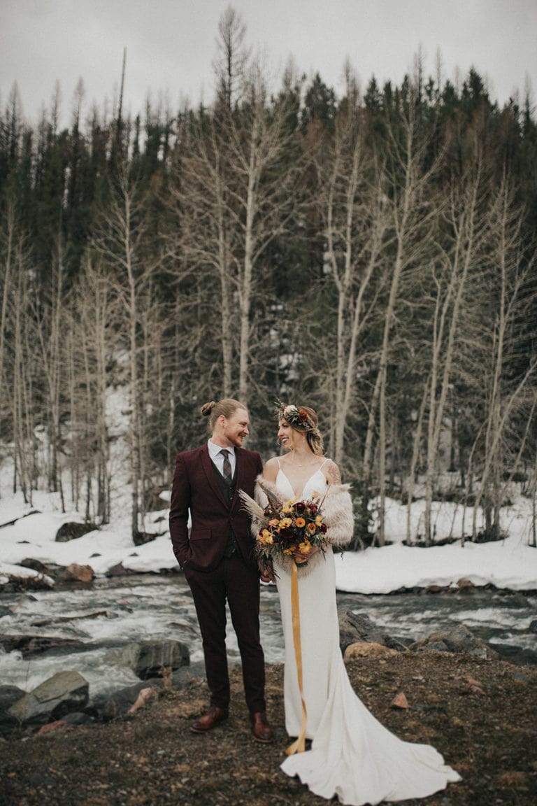 Bride and Groom at Glacier National Park